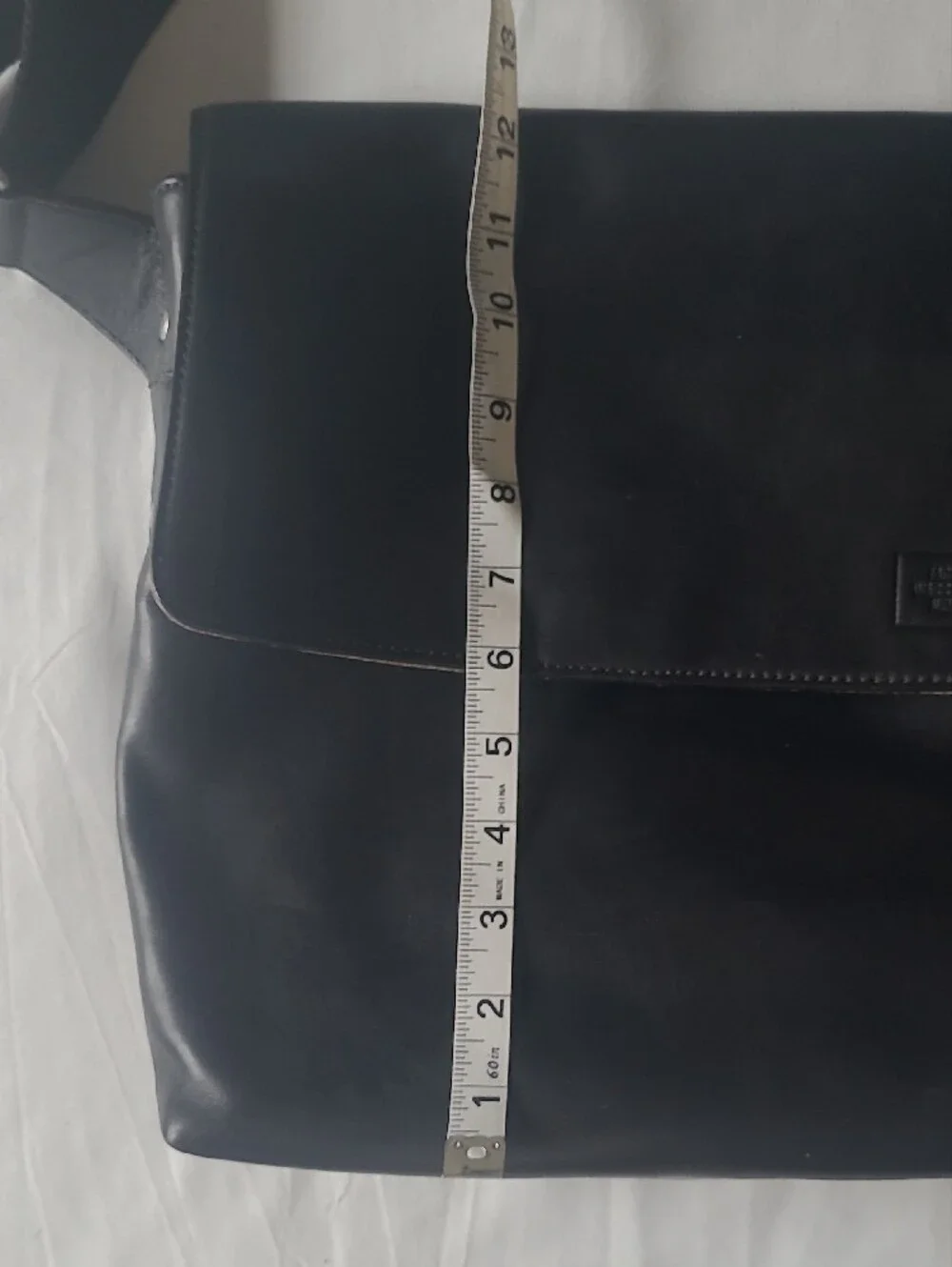 Jack Spade Black Smooth Leather Crossbody Messenger Bag. Web Strap 11X12.5X3.5
